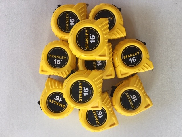 Stanley calibrated tape measure, 16ft Lot of 10, NIST Traceable