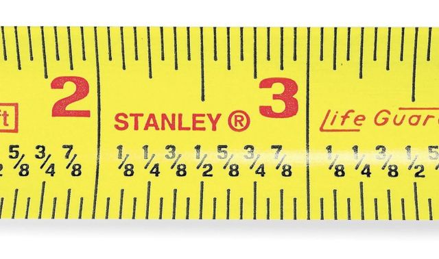 Tape from fraction calibrated tape measure